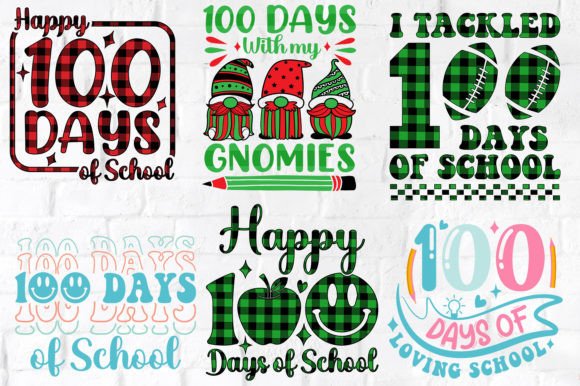 100 Days of School SVG Cut Files Bundle for Crafts and Graphics