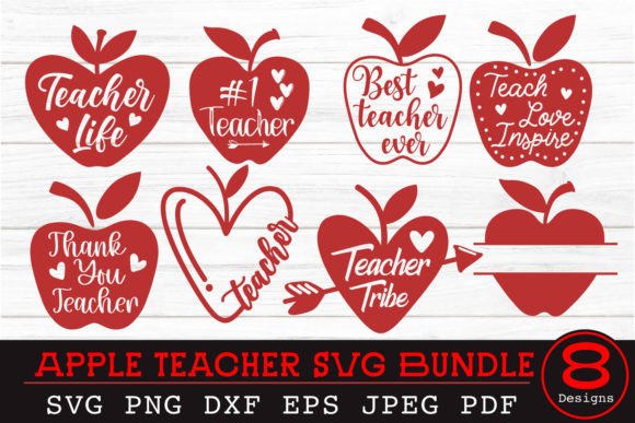 Apple Teacher SVG Bundle: A Versatile Graphic Design Asset for Crafts and Merch