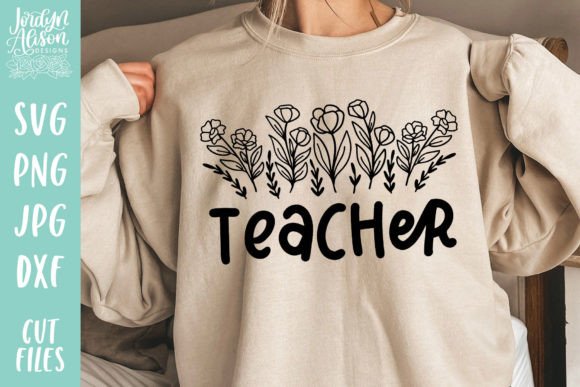Floral Teacher SVG: A Versatile Graphic for Crafts and Commercial Projects