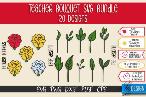 Teacher Bouquet SVG: A Graphic Design Asset for Crafts and Content Creators
