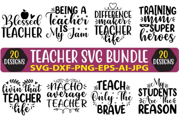 Teacher SVG Bundle Vol. 7: A Creative Design Asset for Blogs and Crafts
